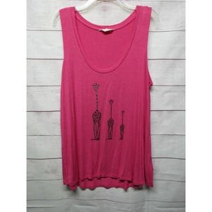 Z by Zobha Pink Giraffe Tank Stretchy Light Scoop Neck XXL